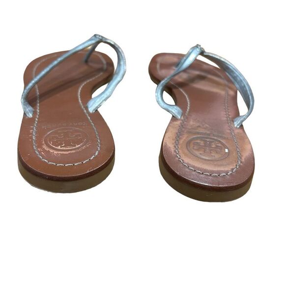 Tory Burch Silver Metallic Terra Thong Sandals - Picture 6 of 14